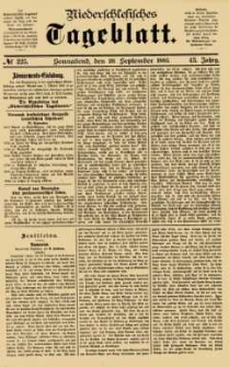 Niederschlesisches Tageblatt, no 225 (Sonnabend, den 26. September 1885)