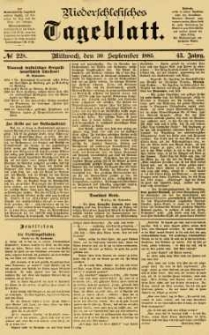 Niederschlesisches Tageblatt, no 228 (Mittwoch, den 30. September 1885)