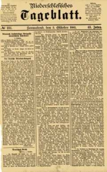 Niederschlesisches Tageblatt, no 231 (Sonnabend, den 3. Oktober 1885)
