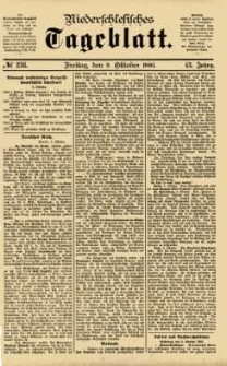 Niederschlesisches Tageblatt, no 236 (Freitag, den 9. Oktober 1885)