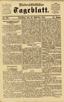 Niederschlesisches Tageblatt, no 245 (Dienstag, den 20. Oktober 1885)