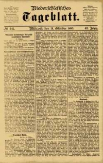 Niederschlesisches Tageblatt, no 246 (Mittwoch, den 21. Oktober 1885)