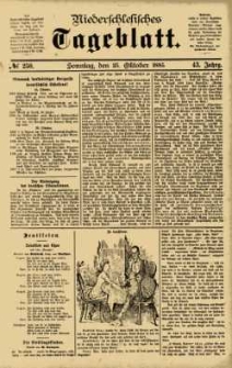 Niederschlesisches Tageblatt, no 250 (Sonntag, den 25. Oktober 1885)