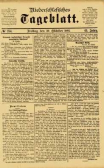 Niederschlesisches Tageblatt, no 254 (Freitag, den 30. Oktober 1885)