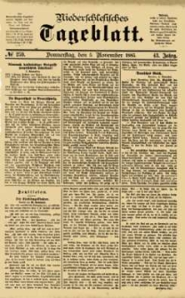 Niederschlesisches Tageblatt, no 259 (Donnerstag, den 5. November 1885)