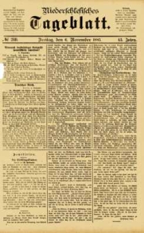 Niederschlesisches Tageblatt, no 260 (Freitag, den 6. November 1885)