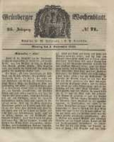 Grünberger Wochenblatt, No. 71. (3. September 1849).