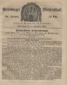 Grünberger Wochenblatt, No.74. (13. September 1849).