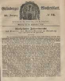 Grünberger Wochenblatt, No. 75. (17. September 1849).