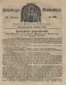 Grünberger Wochenblatt, No. 76. (20. September 1849).