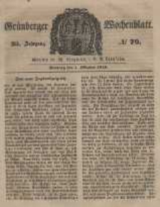 Grünberger Wochenblatt, No. 79. (1. October 1849).