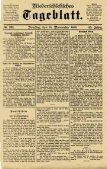 Niederschlesisches Tageblatt, no 263 (Dienstag, den 10. November 1885)