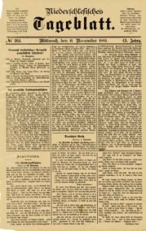 Niederschlesisches Tageblatt, no 264 (Mittwoch, den 11. November 1885)