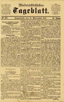 Niederschlesisches Tageblatt, no 267 (Sonnabend, den 14. November 1885)