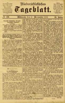 Niederschlesisches Tageblatt, no 270 (Mittwoch, den 18. November 1885)