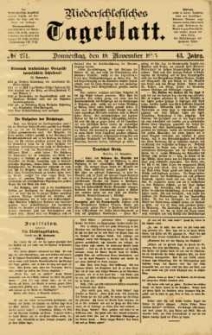 Niederschlesisches Tageblatt, no 271 (Donnerstag, den 19. November 1885)