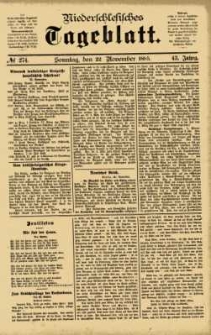 Niederschlesisches Tageblatt, no 274 (Sonntag, den 22. November 1885)