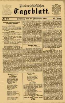 Niederschlesisches Tageblatt, no 280 (Sonntag, den 29. November 1885)