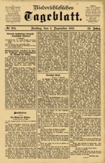 Niederschlesisches Tageblatt, no 284 (Freitag, den 4. Dezember 1885)