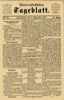 Niederschlesisches Tageblatt, no 285 (Sonnabend, den 5. Dezember 1885)