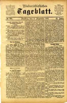 Niederschlesisches Tageblatt, no 293 (Dienstag, den 15. Dezember 1885)