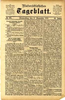 Niederschlesisches Tageblatt, no 295 (Donnerstag, den 17. Dezember 1885)