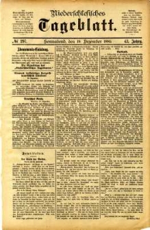 Niederschlesisches Tageblatt, no 297 (Sonnabend, den 19. Dezember 1885)