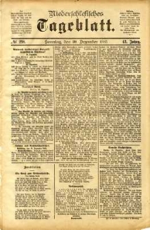 Niederschlesisches Tageblatt, no 298 (Sonntag, den 20. Dezember 1885)