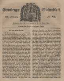 Grünberger Wochenblatt, No. 82. (11. October 1849).
