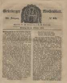 Grünberger Wochenblatt, No. 83. (15. October 1849).