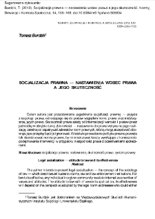 Socjalizacja prawna - nastawienia wobec prawa a jego skuteczność