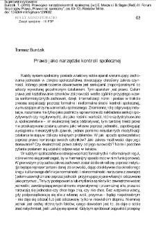 Prawo jako narzędzie kontroli społecznej