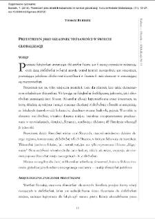 Przestrzeń jako składnik tożsamości w świecie globalizacji