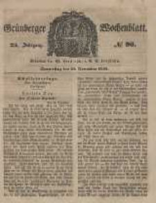 Gr&uuml;nberger Wochenblatt, No. 96. (29. November 1849).