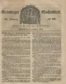 Gr&uuml;nberger Wochenblatt, No. 97. (3. December 1849).