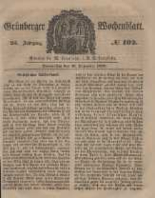 Grünberger Wochenblatt, No. 102. (20. December 1849).