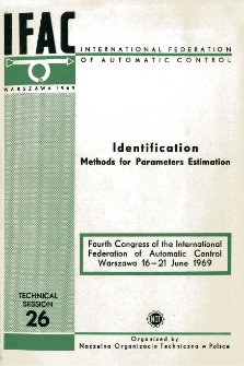Identification. Methods for Parameters Estimation = Identyfikacja. Metody estymacji parametr&oacute;w (26)