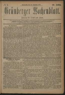 Grünberger Wochenblatt: Zeitung für Stadt und Land, No. 7. (16. Januar 1884)