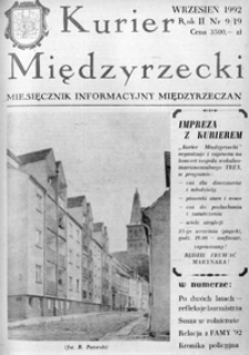 Kurier Międzyrzecki. Miesięcznik Informacyjny Międzyrzeczan, nr 9 (wrzesień 1992 r.)