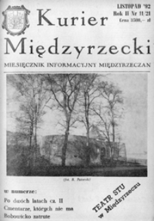 Kurier Międzyrzecki. Miesięcznik Informacyjny Międzyrzeczan, nr 11 (listopad 1992 r.)