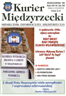 Kurier Międzyrzecki. Miesięcznik Informacyjny Międzyrzeczan, nr 10 (październik 1998 r.)