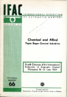 Chemical and Allied: Paper-Sugar-Cement Industries = Automatyzacja w przemyśle chemicznym i pokrewnych: Przemysł papierniczy, cukrowniczy i cementowy (66)