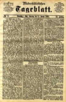 Niederschlesisches Tageblatt, no 19 (Grünberg i. Schl., Sonntag, den 22. Januar 1893)