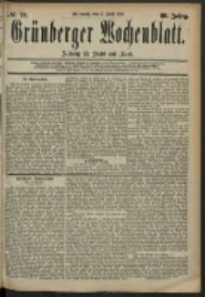 Grünberger Wochenblatt: Zeitung für Stadt und Land, No. 79. (2. Juli 1884)
