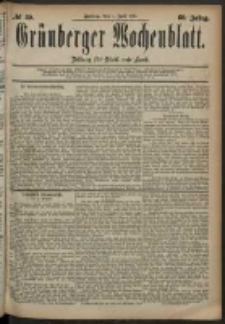Grünberger Wochenblatt: Zeitung für Stadt und Land, No. 80. (4. Juli 1884)