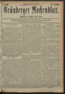 Gr&uuml;nberger Wochenblatt: Zeitung f&uuml;r Stadt und Land, No. 89. (25. Juli 1884)