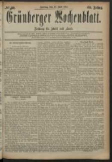 Grünberger Wochenblatt: Zeitung für Stadt und Land, No. 89. (25. Juli 1884)