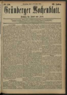 Grünberger Wochenblatt: Zeitung für Stadt und Land, No. 120. (5. October 1884)