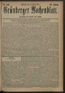 Grünberger Wochenblatt: Zeitung für Stadt und Land, No. 122. (10. October 1884)