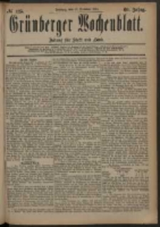 Gr&uuml;nberger Wochenblatt: Zeitung f&uuml;r Stadt und Land, No. 125. (17. October 1884)